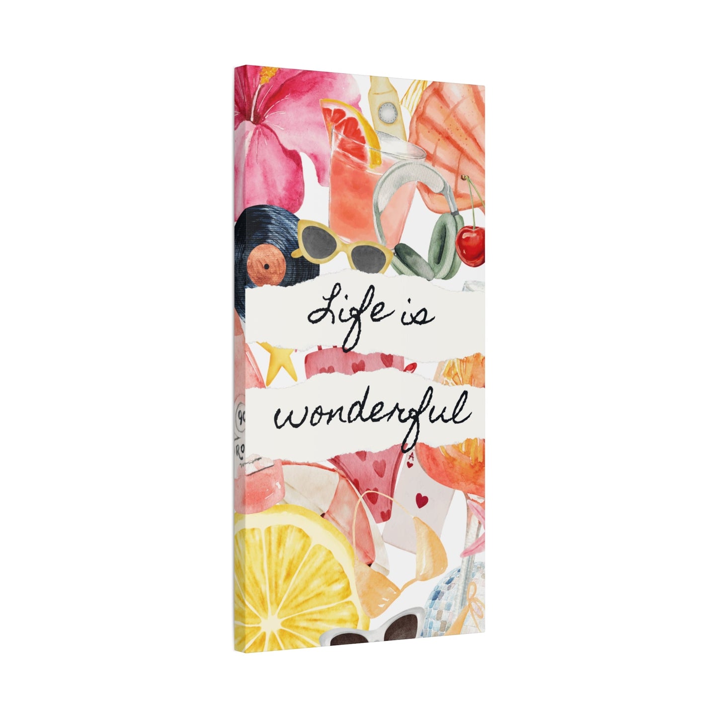 Life is Wonderful Canvas Wall Art, Colorful Decor, Inspirational Gift, Home Display, Summery Wall Art, Motivational Print