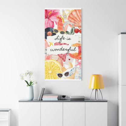 Life is Wonderful Canvas Wall Art, Colorful Decor, Inspirational Gift, Home Display, Summery Wall Art, Motivational Print