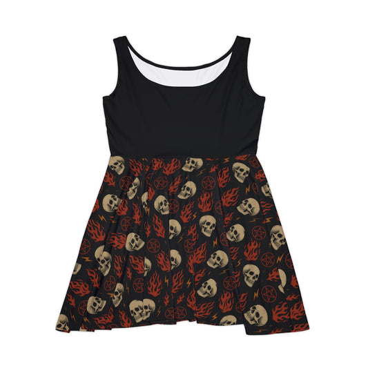 Edgy Skull Skater Dress