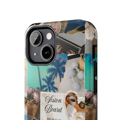 Inspiring Vision Board Phone Case, Motivational Tough Case, Adventurous Gift for Her, Self-Care, Dream Big, Unique Phone Accessory