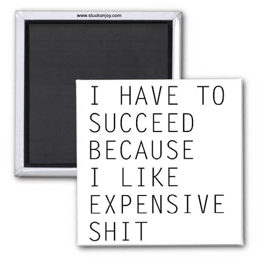 I HAVE TO SUCCEED BECAUSE I LIKE EXPENSIVE SH*T, 2x2 MAGNET