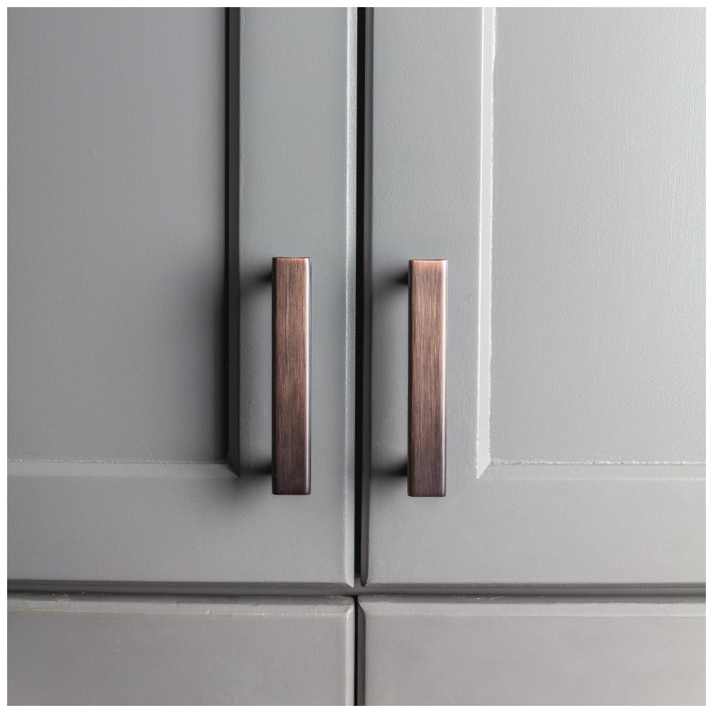 3" Center-to-Center Satin Nickel Square Park Cabinet Pull