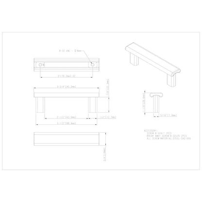3" Center-to-Center Satin Nickel Square Park Cabinet Pull