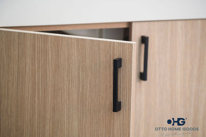 Solana 30" Natural Oak Bathroom Vanity with Quartz Top & Metal Legs