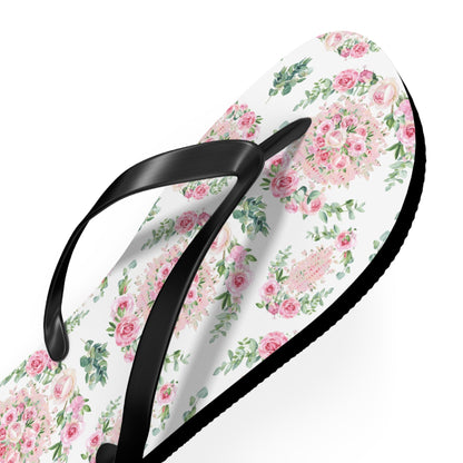 Customizable: Floral Aesthetic Flip Flops, Trendy Beachwear, Vacation Vibes, Dorm Shoes, Shower Shoes