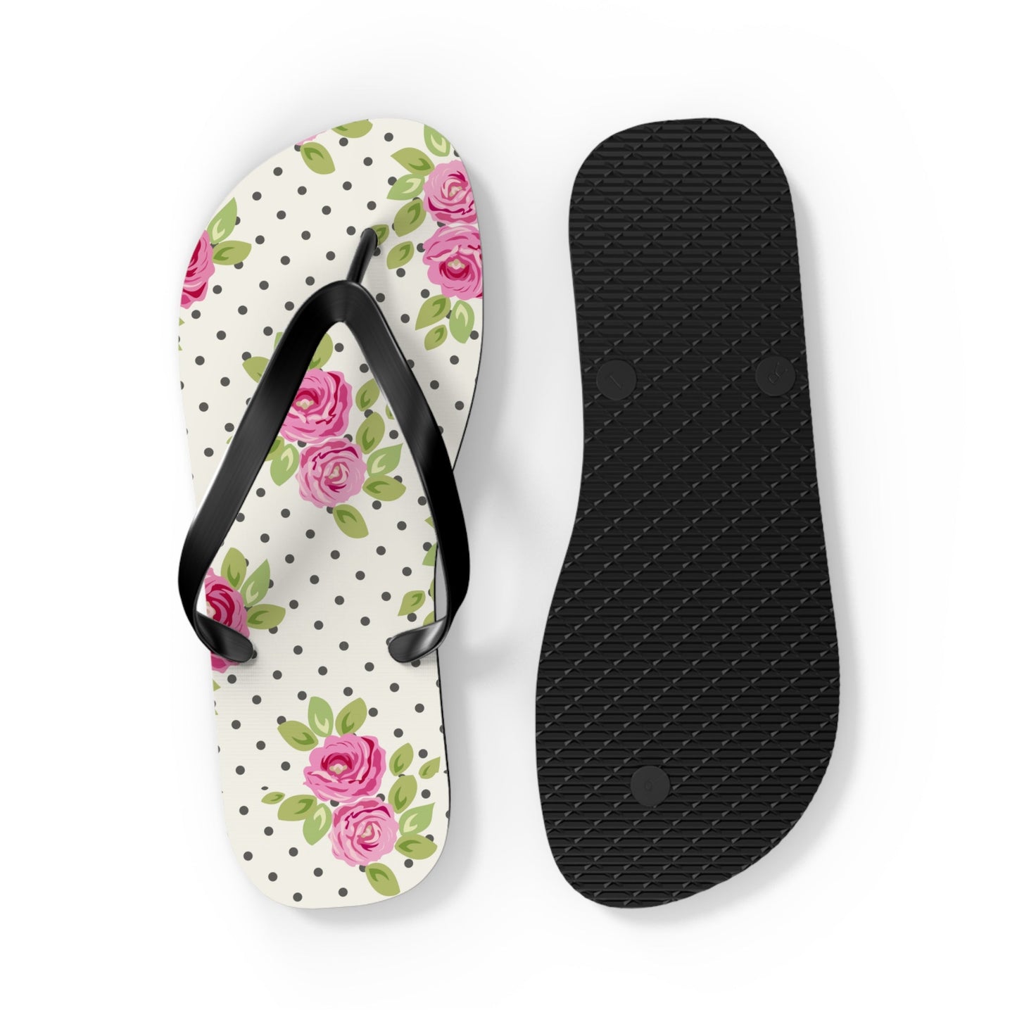Customizable: Floral Flip Flops, Comfortable Summer Sandals, Beach Footwear, Gift for Vacation, Floral Patterns