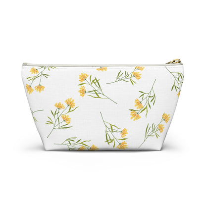 Customizable: Floral Accessory Pouch, Cute Makeup Bag, Travel Organizer, Gift for Her, Spring Flowers, Eco-Friendly Storage