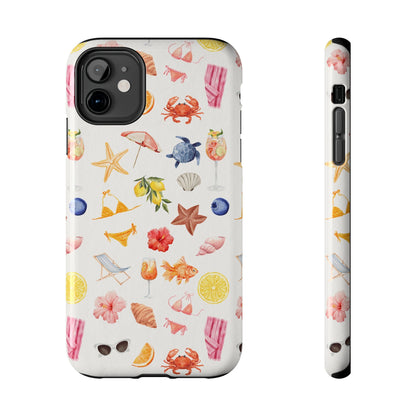Customizable: Tropical Summer Phone Case, Vivid Coastal Design, Perfect Gift for Beach Lovers, Vacation Memories, Durable Tough Cases
