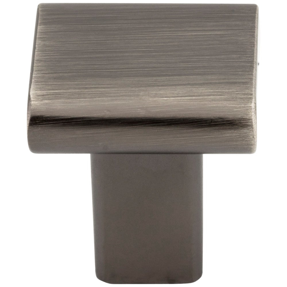 1" Overall Length Satin Nickel Square Park Cabinet Knob
