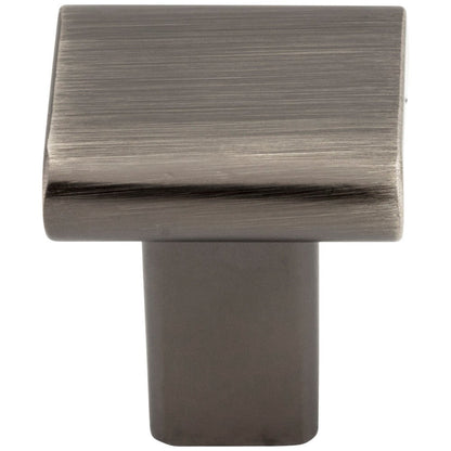 1" Overall Length Satin Nickel Square Park Cabinet Knob