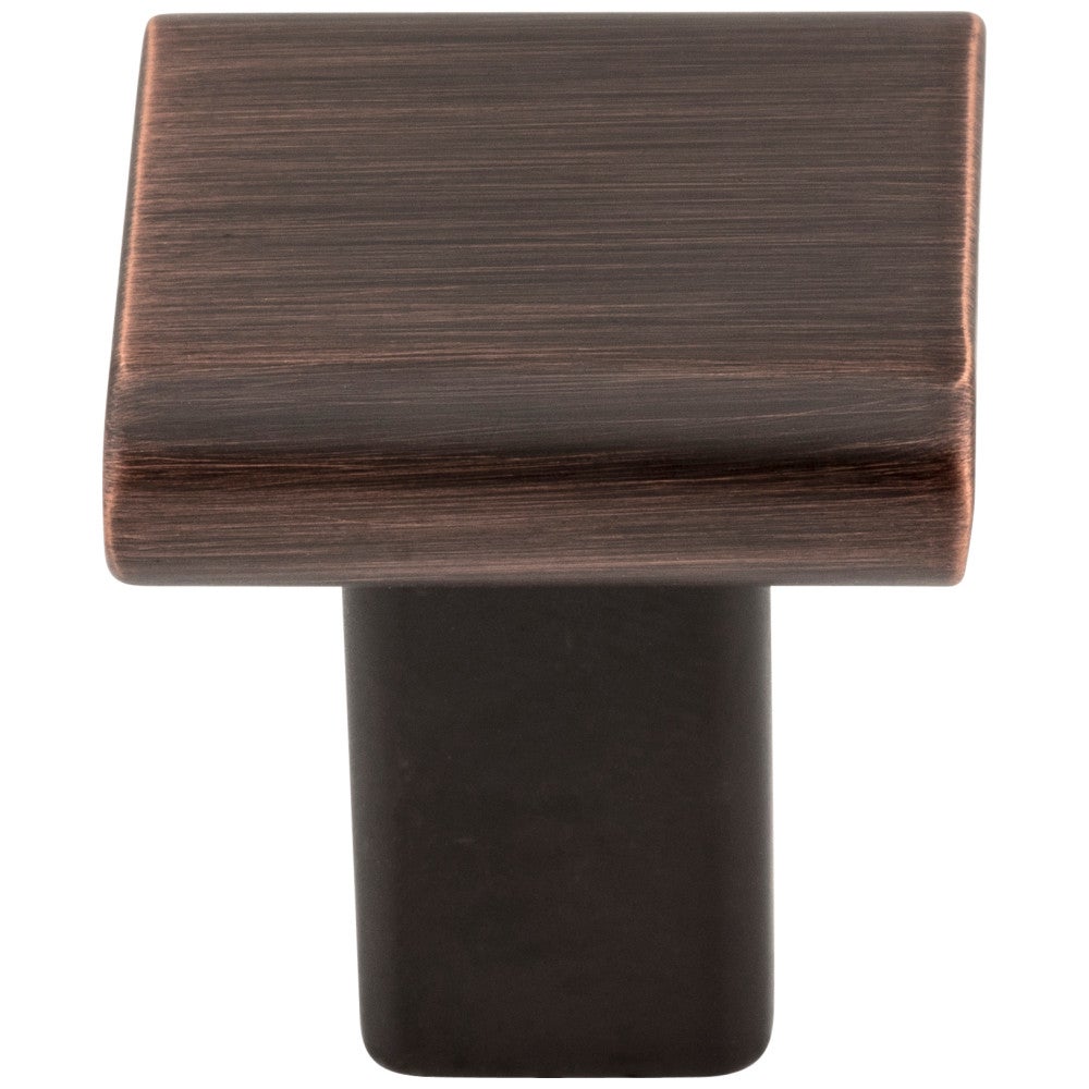 1" Overall Length Satin Nickel Square Park Cabinet Knob