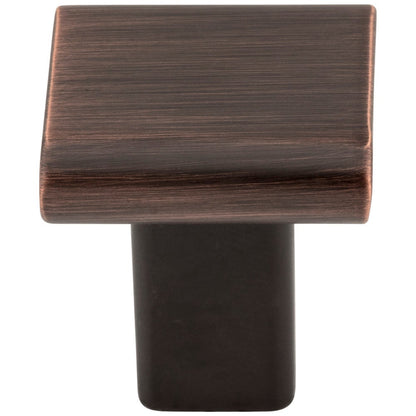 1" Overall Length Satin Nickel Square Park Cabinet Knob