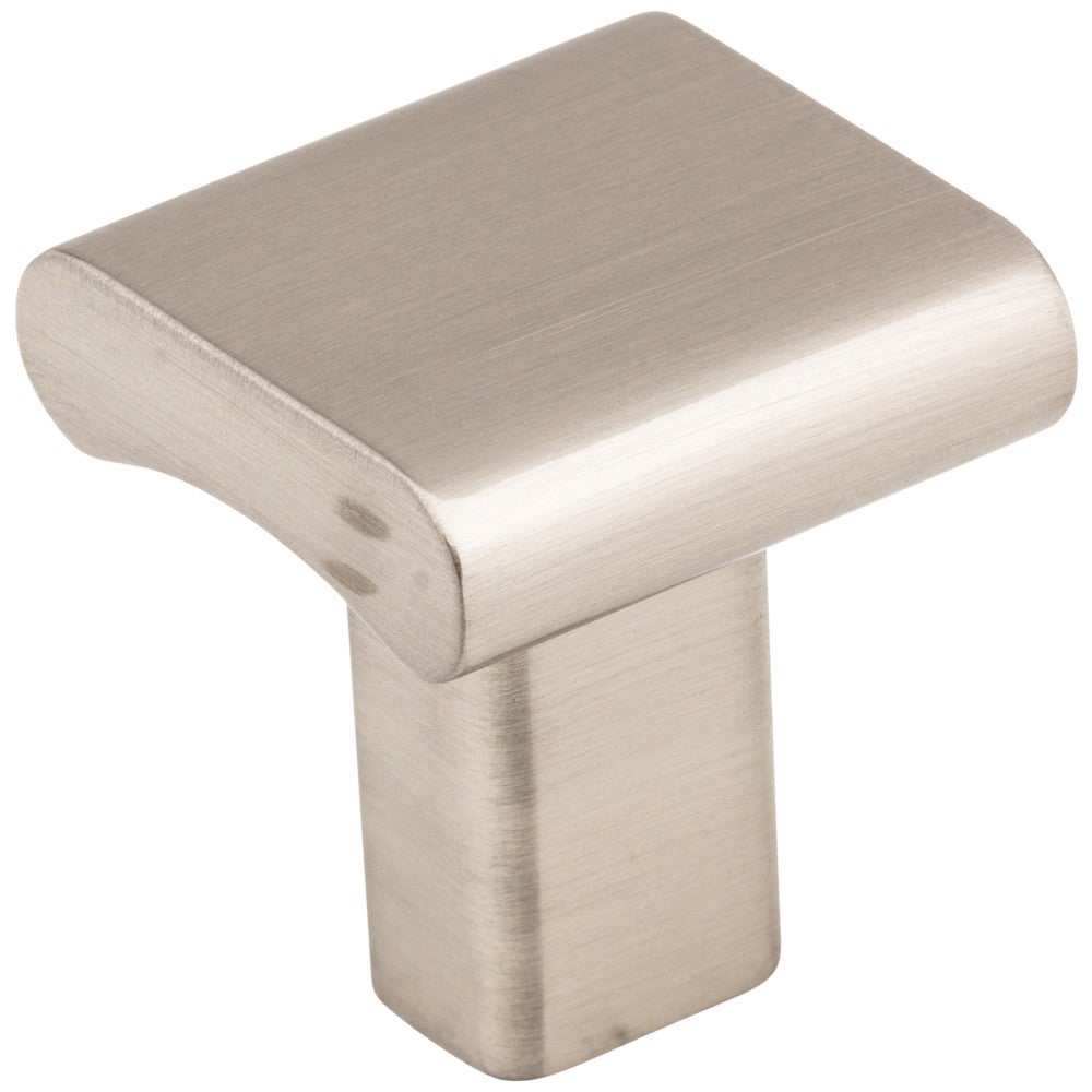 1" Overall Length Satin Nickel Square Park Cabinet Knob