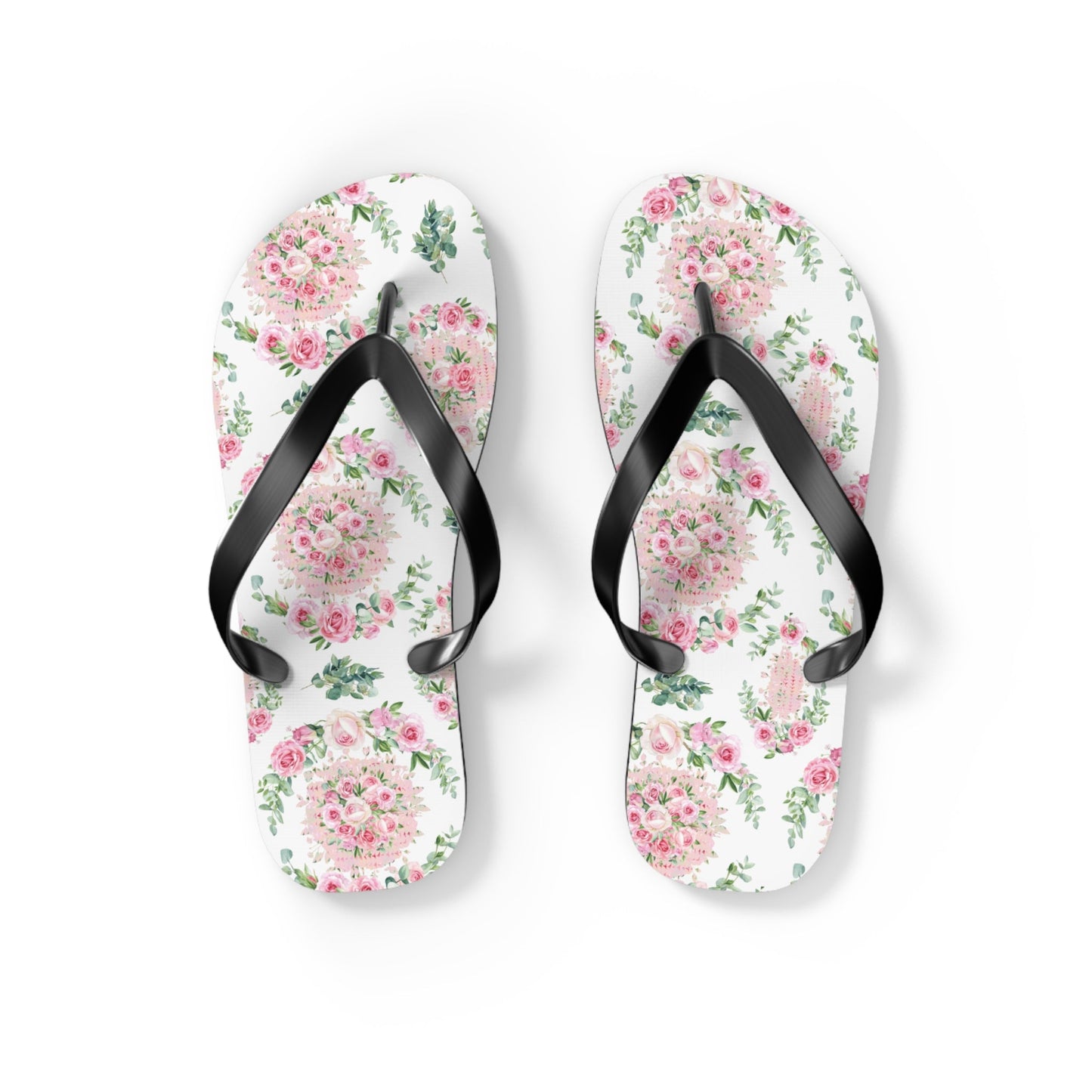 Customizable: Floral Aesthetic Flip Flops, Trendy Beachwear, Vacation Vibes, Dorm Shoes, Shower Shoes