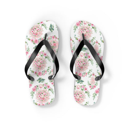 Customizable: Floral Aesthetic Flip Flops, Trendy Beachwear, Vacation Vibes, Dorm Shoes, Shower Shoes