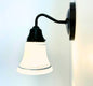 1940's Traditional Milk Glass Bell With Blue Accent Wall Sconce/Pendant Light