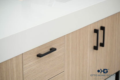 Solana Natural Oak 60" Double Bowls Bathroom Cabinet