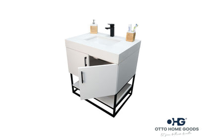 Solana White 30" Bathroom Cabinet