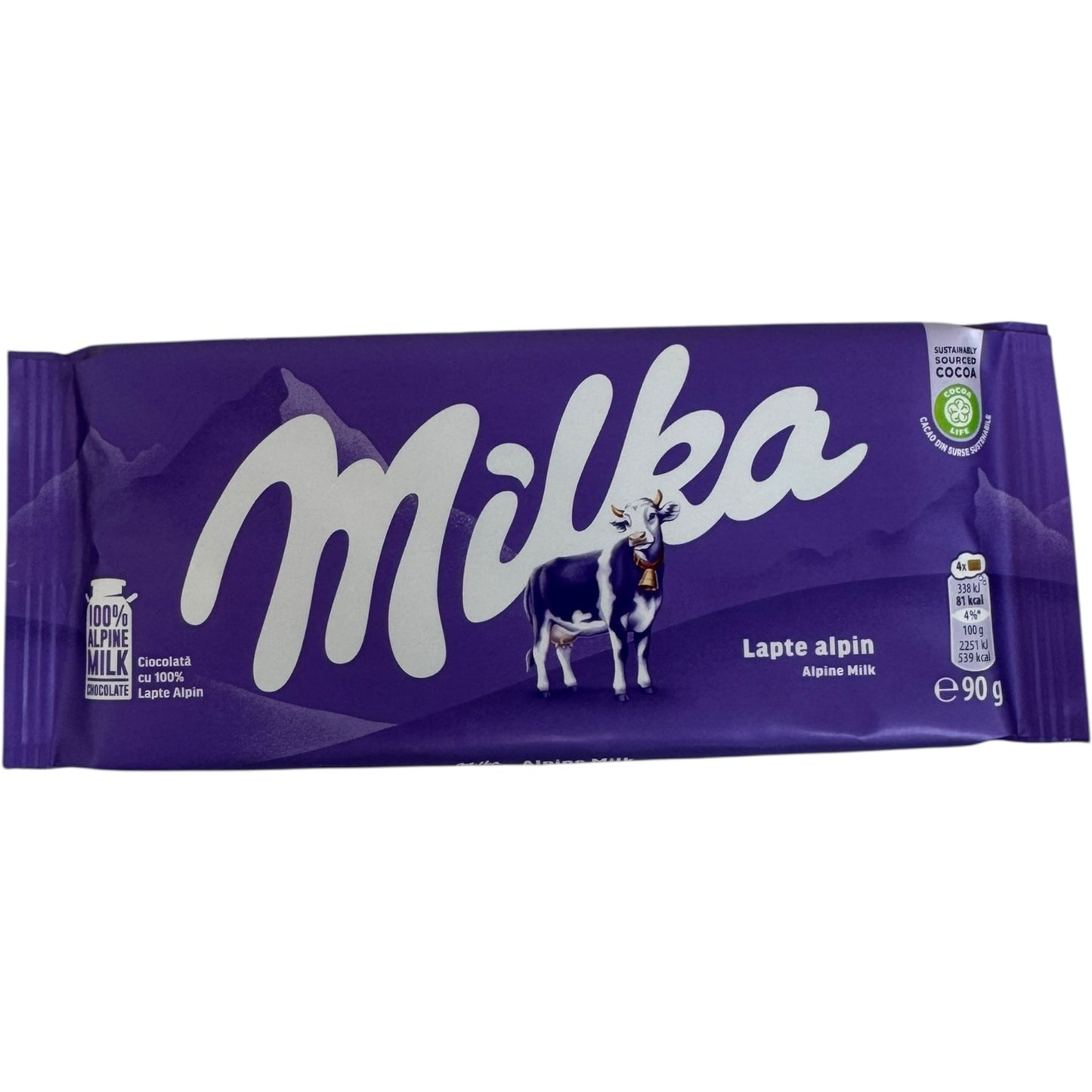 Milka Alpine Milk Chocolate Bar 90g - Creamy Swiss Chocolate Delight