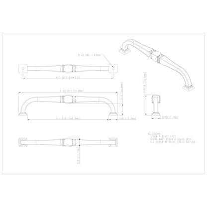 96 mm Center-to-Center Satin Nickel Katharine Cabinet Pull