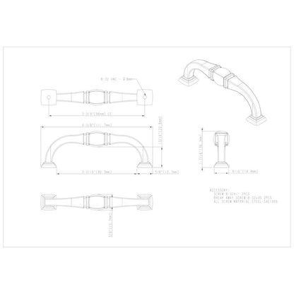 96 mm Center-to-Center Satin Nickel Katharine Cabinet Pull