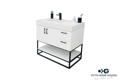 Solana White 36" Bathroom Cabinet