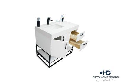 Solana White 36" Bathroom Cabinet