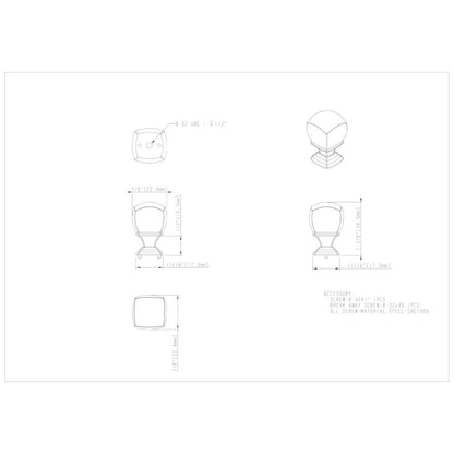 7/8" Overall Length Satin Nickel Katharine Cabinet Knob