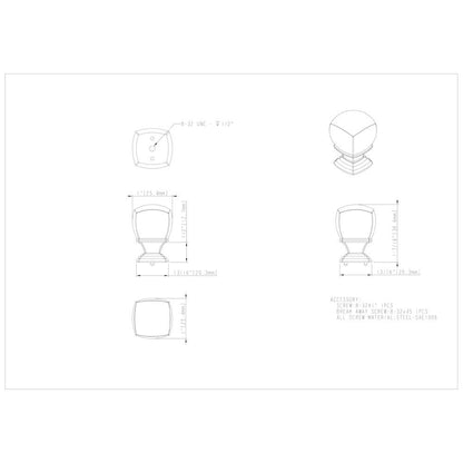 7/8" Overall Length Satin Nickel Katharine Cabinet Knob