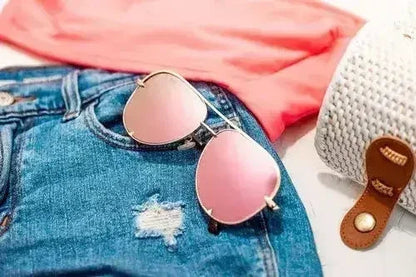 Pink Gold High Quality Unisex Aviator Sunglasses