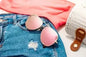 Pink Gold High Quality Unisex Aviator Sunglasses