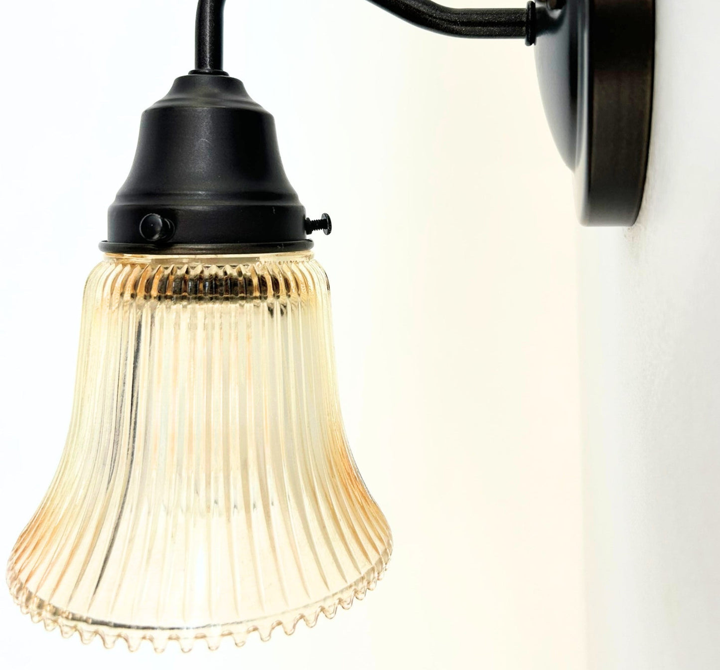 Amber Holophane Clear Glass Wall Sconce or Pendant Light