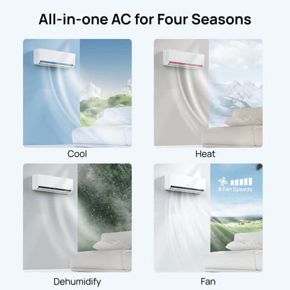 Greenland 9000 BTU WiFi Ductless Mini Split AC with Heat Pump (R454B) | Home Improvement | Kitchen + Metal