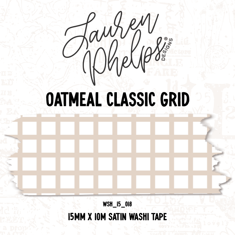 Oatmeal Classic Grid 15mm washi