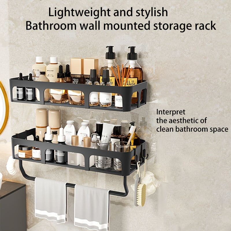 NoDrill WallMounted Bathroom Shelf with Toothbrush Holder