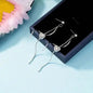 18K Gold Spiral Lines Heart Design Dangle Earrings