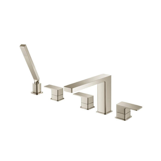 Flusso 196.2420 Five Hole Deck Mounted Roman Tub Faucet With Hand Shower