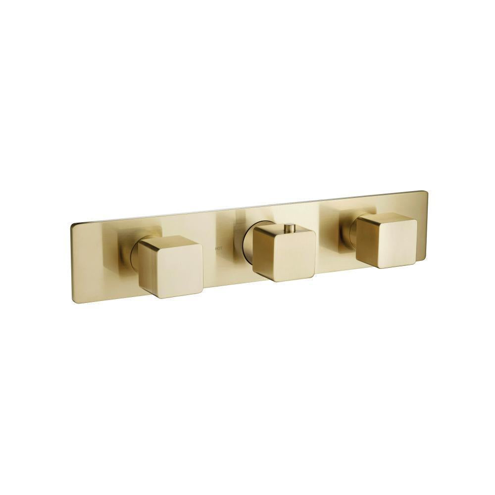 Flusso 196.2715 3/4" Horizontal Thermostatic Valve with 2 Volume Controls & Trim
