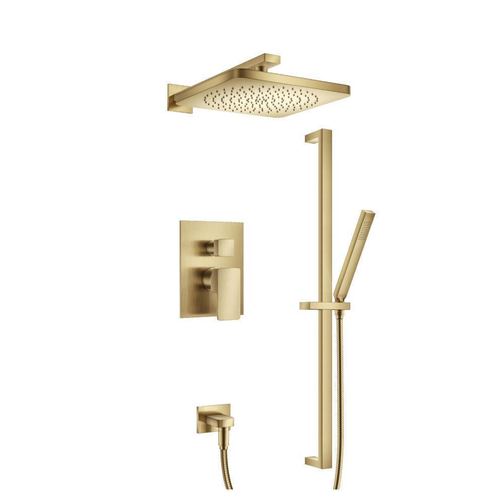 Flusso 196.3350 Two Output Shower Set With Shower Head, Hand Held And Slide Bar