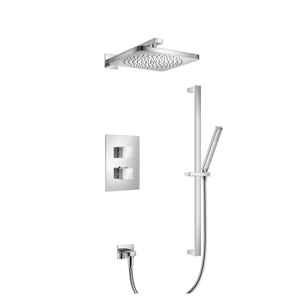 Flusso 196.7100 Two Output Shower Set With Shower Head, Hand Held And Slide Bar