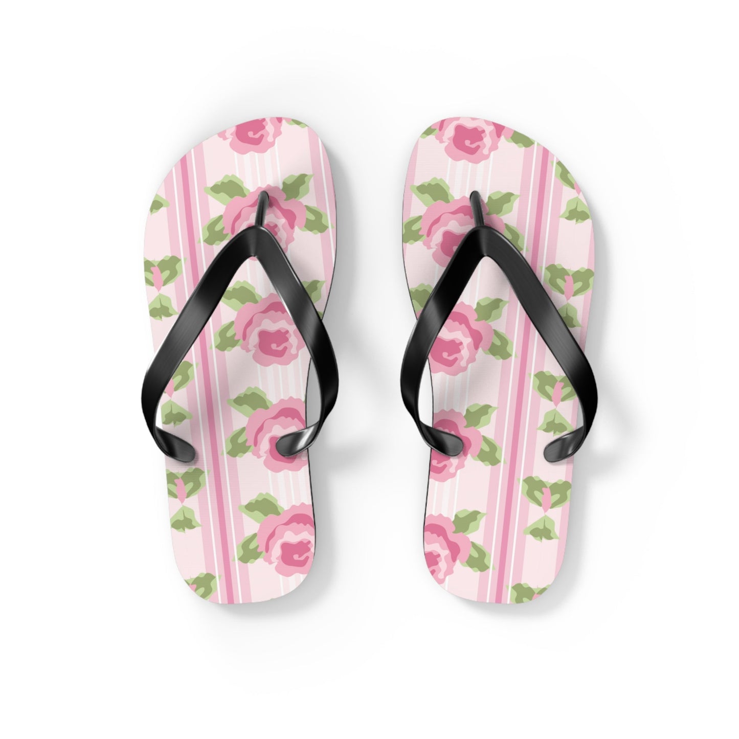 Customizable: Floral Flip Flops, Cute Summer Sandals, Beach Footwear, Vacation Essentials, Flower Printed Rubber Flip Flops