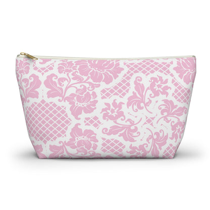 Customizable: Chic Floral Accessory Pouch | Makeup Bag, Organizer, Travel Essentials, Gift for Her, Pink Floral Design