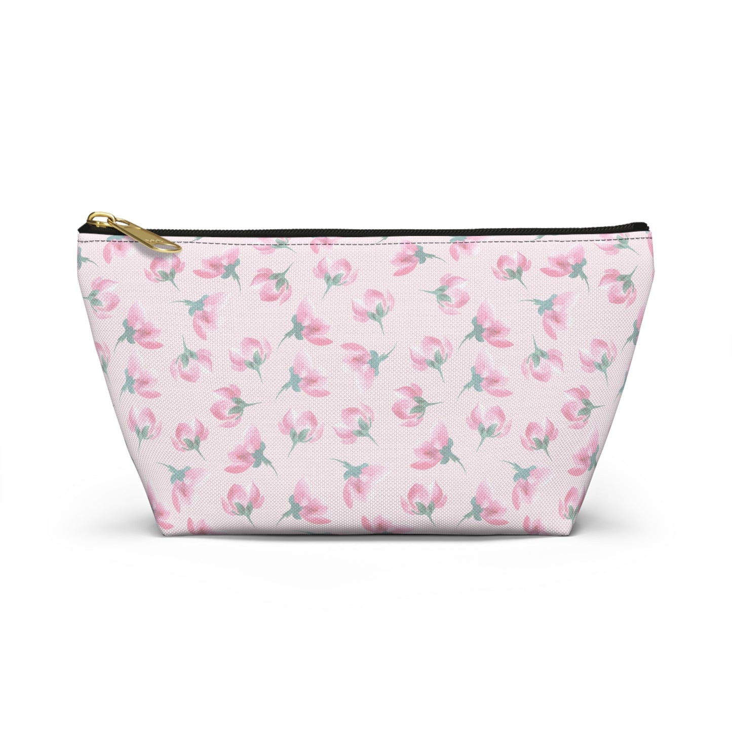 Customizable: Floral Accessory Pouch, Makeup Bag, Travel Case, Pink Flower Pouch, Gift for Her, Cosmetic Clutch, Everyday Organizer
