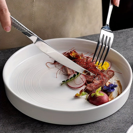 Luxury Oval Nordic White Ceramic Dinner Plate
