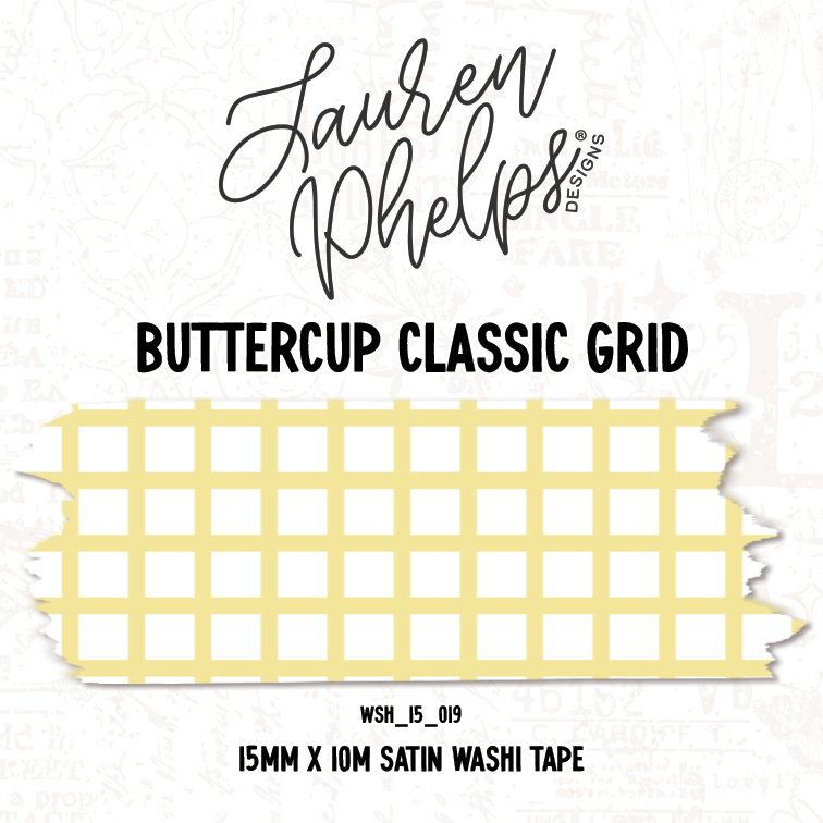 Buttercup Classic Grid 15mm washi