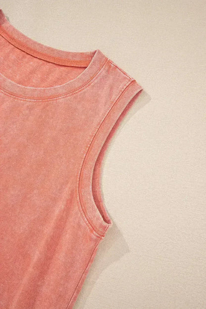 Beau Blue Mineral Wash Pocket Tank Mini Dress