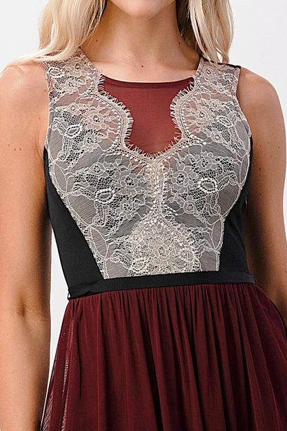 Contrast Lace Overlap Maxi Dress | Apparel | Kitchen + Metal