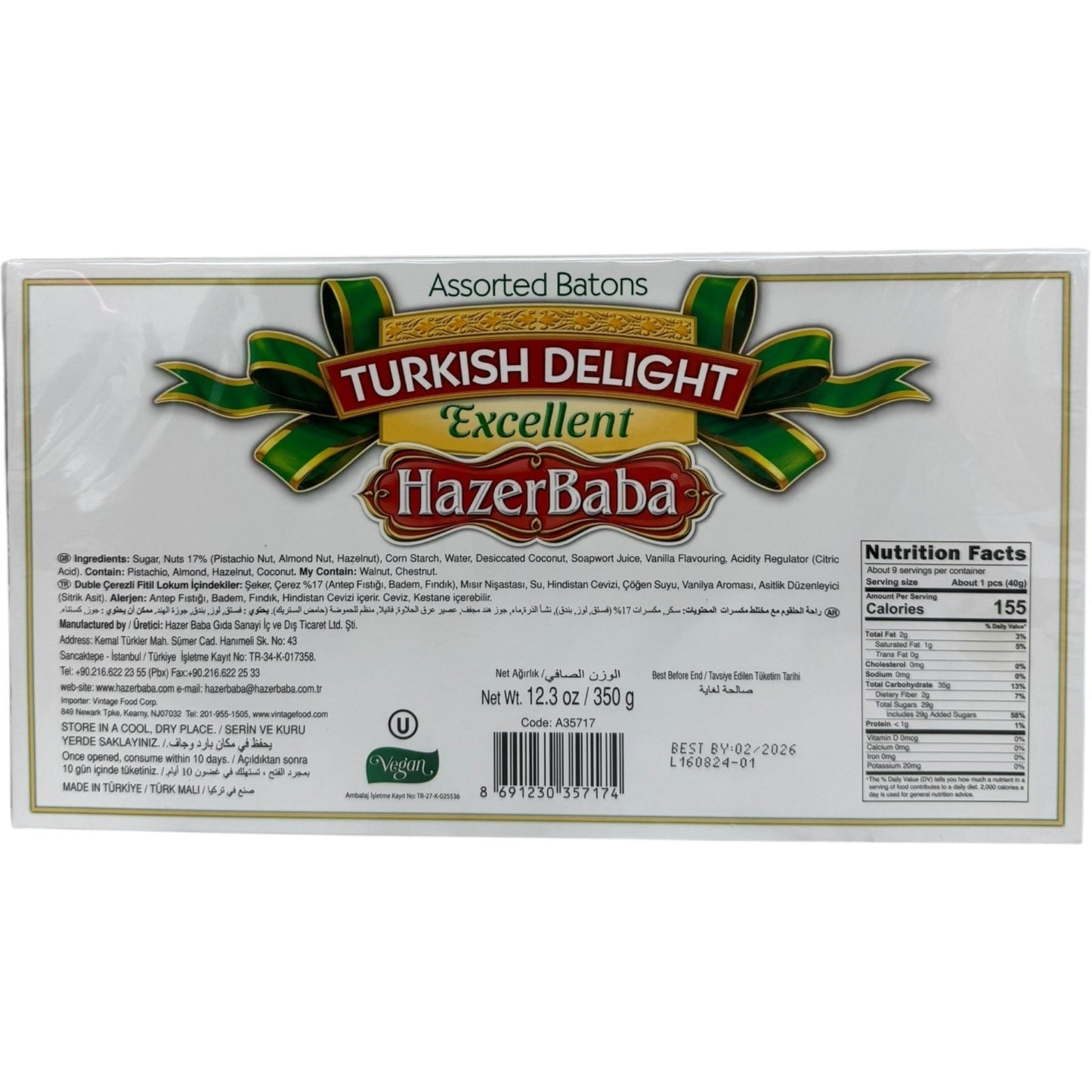Hazerbaba Traditional Turkish Sweets - Authentic 250g Delight with Unique Flavors