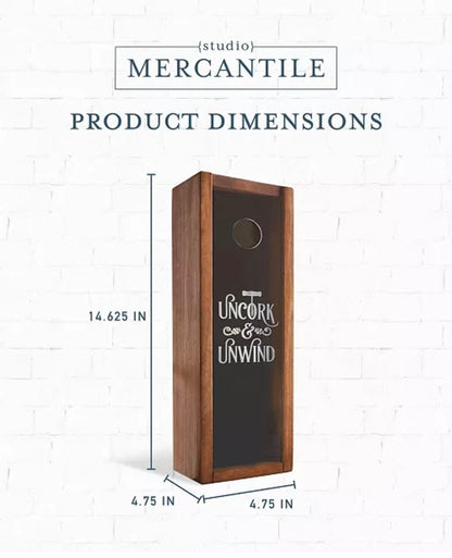STUDIO MERCANTILE WINE KEEPSAKE BOX - ELEGANT GIFT & CORK DISPLAY