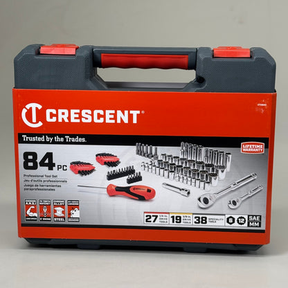 CRESCENT 1/4-Inch & 3/8-Inch Drive 6 & 12 Point SAE/Metric Mechanics Tool Set